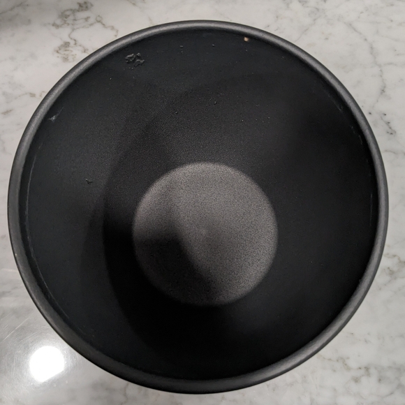 Decorative flared pot. Dark gray. Ceramic. - Picture 2 of 4